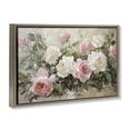 thumbnail image 3 of Stupell Industries Rose Bouquets Pink and White Brown Framed Floater Canvas Wall Art, design by Petal Prints Design, 3 of 9