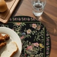 thumbnail image 3 of Black Spring Floral Round 15 Inch Placemats Set of 6, Elegant Pastoral Flowers Birds Retro Art HeatResistant Non Slip Place Mats for Dining Table, Wipeable Braided Kitchen Table Mats for Housewarming, 3 of 9