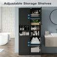 thumbnail image 2 of Narrow Tall Bathroom Cabinet with 2 Doors, 67" Freestanding Floor Cabinet, Slim Storage Unit with Adjustable Shelves for Bathroom, Living Room, Entryway, Kitchen, Black, 2 of 10