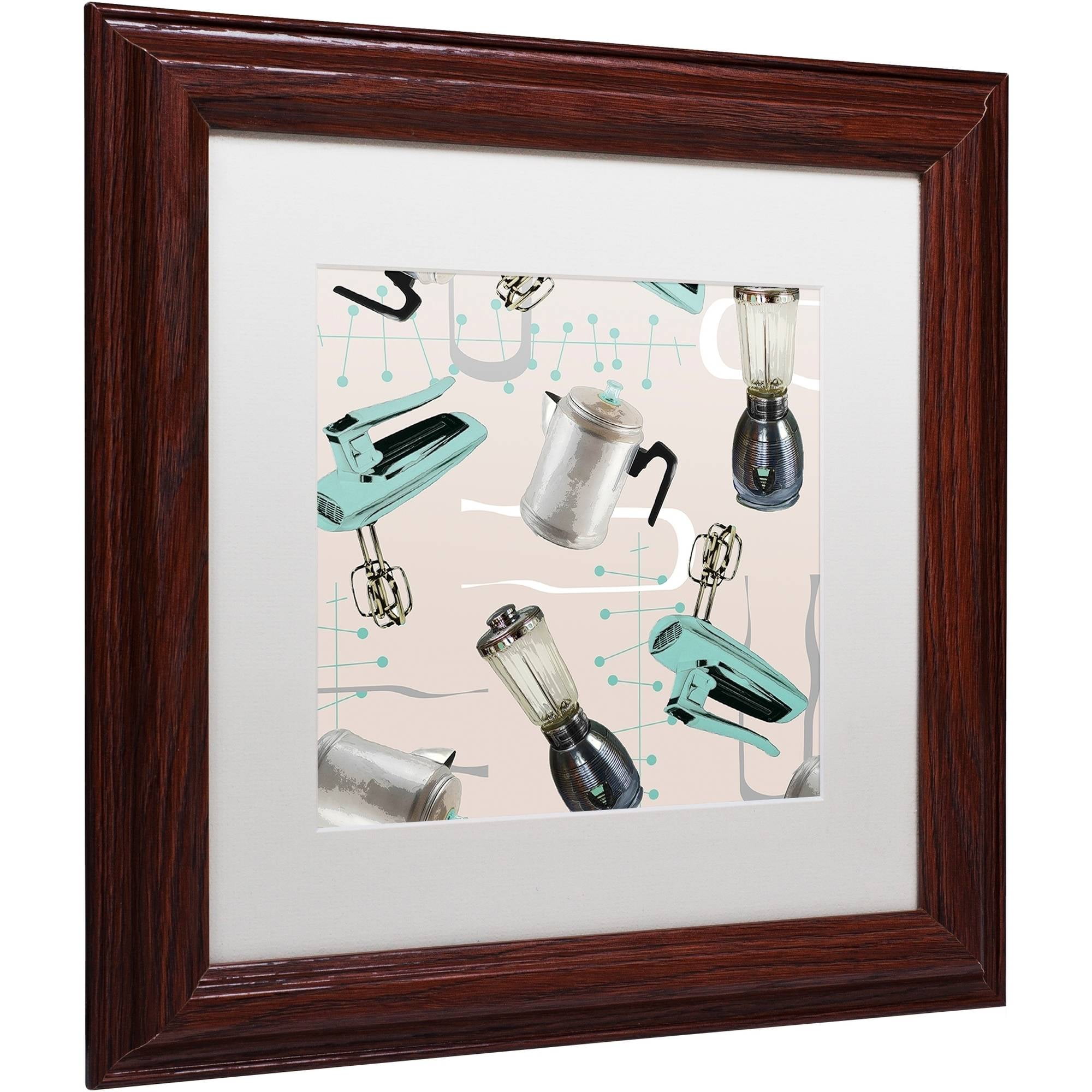 Trademark Fine Art "Fifties Patterns I" Canvas Art by Color Bakery White Matte, Wood Frame