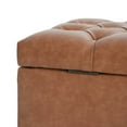 thumbnail image 5 of Christopher Knight Home Storage Ottoman Bench with Button Tufted, PU Leather Upholstery, Cognac Brown, 5 of 10