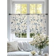 thumbnail image 5 of Blue Botanical Semi Sheer Curtains 45 Inch Length 2 Panels Set, Farmhouse Spring Summer Plant Sheer Kitchen Curtain Privacy Voile Window Curtain for Living Room Bedroom Rod Pocket Drapes, 5 of 7