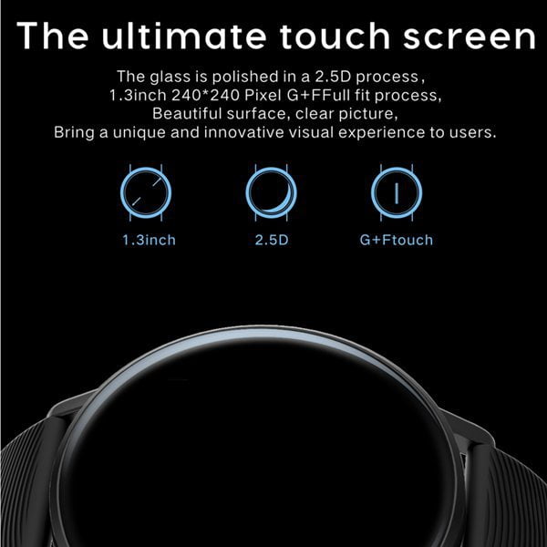 Montre Connectée Homme Femme pour Android iOS 1,3 Pouces Bracelet Montre  Intelligente Étanche Smartwatch avec Moniteur de fréquence Cardiaque Montre  Sport avec Podometre Sommeil Chronometre 