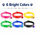 Adjustable Cat and Small Dog Collar with Bell, Paw Print Nylon Pet
