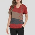 thumbnail image 4 of Ktyne Tuniques Médicales pour Femmes à Col en V, Hauts de Sarrau à Manches Courtes Extensibles, Blouse d'Infirmière Douce, Hauts de Sarrau avec Poche, Rouge, TTTG, 4 of 4