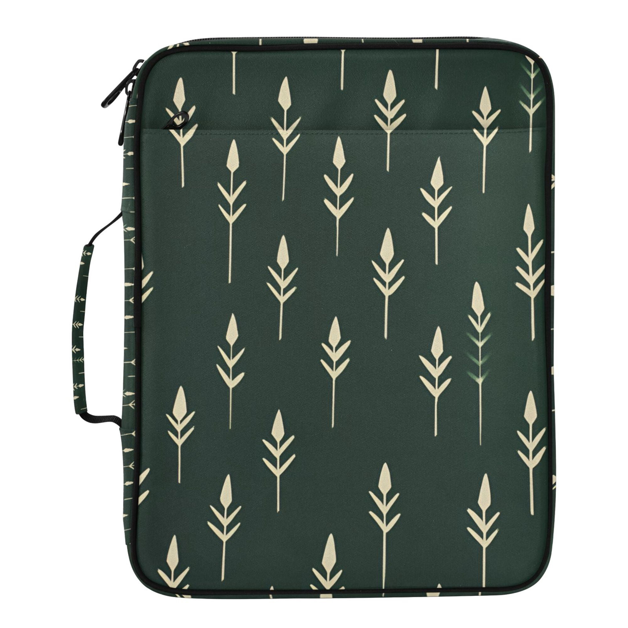 FORMRS Accordion File Folder A4 Size 7-Pocket Expanding Document Organizer Bag with 3 Ring Binder, Dark Green Plants