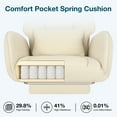 thumbnail image 5 of Hoffree Criss Cross Office Chair with Reversible Armrests, Big and Tall Desk Chair with Footrest, Reclining Ergonomic Computer Chair with Adjustable Headrest, Executive Fabric Chair for Home, Beige, 5 of 10