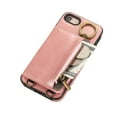 thumbnail image 2 of Allytechgroup Stylish iPhone SE 2022//2020/ iPhone 8 7 Wallet Case, Multi-functional and Durable, Ring Holder Hand Wrist Stand Shockproof Case for Women Men, Pink, 2 of 7