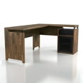 thumbnail image 2 of Deandre 1-Drawer and 2-Shelf Wood L-Shaped Desk, Light Hickory, 2 of 10