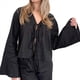 thumbnail image 2 of Blusas con Lazo Frontal para Mujer, Camisas de Y2K, Mangas Acampanadas, Cuello en V, Ropa para Salir, Blusas Casuales con Cordones. Negro L, 2 of 9