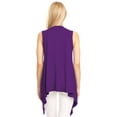 thumbnail image 5 of Made by Johnny Women's Lightweight Sleeveless Draped Open Cardigan L DARK_PURPLE, 5 of 6