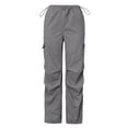thumbnail image 4 of Sngxgn Women's Wide Leg Pants High Elastic Waisted in The Back Business Work Trousers Long Straight Suit Pants(Grey,L), 4 of 5