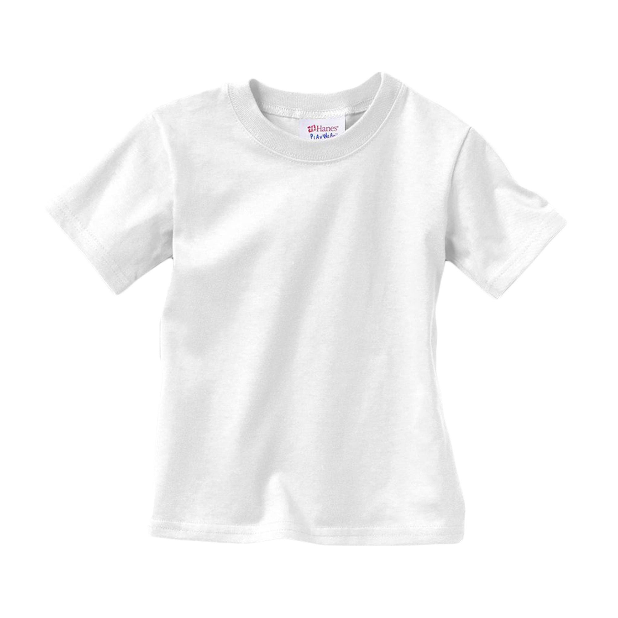 White 100% Cotton Hanes Comfort Soft Tagless Toddler T-Shirt 3T 