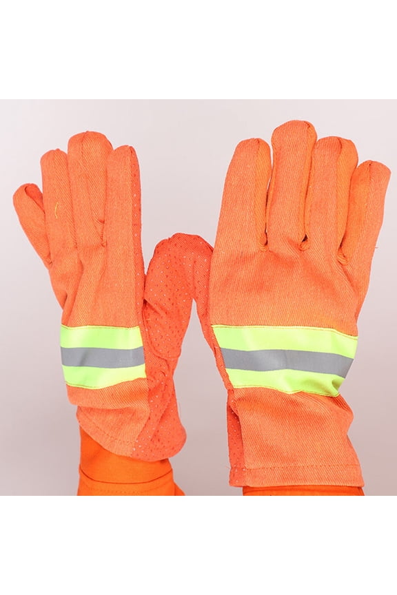 Rescue Gloves, 1 Pair Orange Safety Gloves for Fire , 10.23 x 4.33 x 0.79 inches