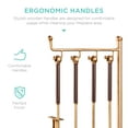 thumbnail image 5 of Best Choice Products 5-Piece Modern Contemporary Indoor Outdoor Antique Fireplace Tool Set w/ Ergonomic Handles - Gold, 5 of 7