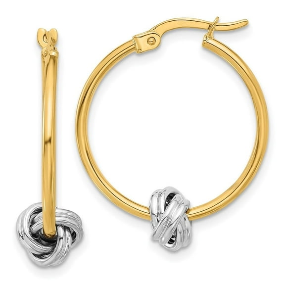 Auriga Fine Jewelry 14K Two-tone Gold Knot Hoop Earrings for Women