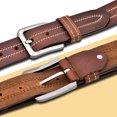 Men s full grain leather belts xxxl size genuine casual belt 1 5inch