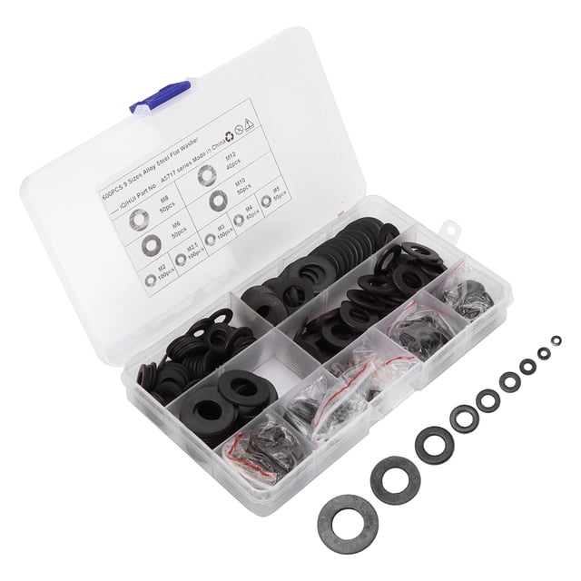 Ensemble de Rondelles Plates, 600 Pcs Assortiment de Rondelles Plates Matériel de Voiture Joint Plat Haute Performance