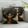 thumbnail image 3 of MLJA  Black Women Throw Pillow Cover Colorful Graffiti Afro Black Woman Cushion Covers Square Pillowcase Decor, 3 of 5