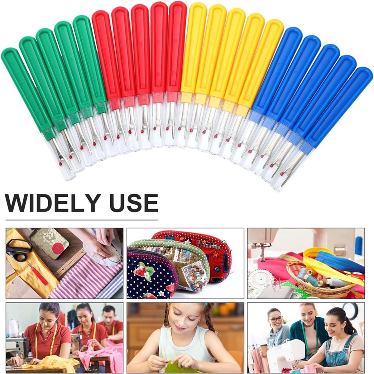 Symkmb 48 Pcs Sewing Seam Rippers Set Handy Colorful Thread Cutter Ripper for Embroidery Clothes Tag Remover Plastic