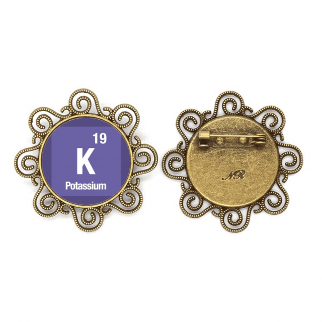 K POTASIO Elemento químico Chem Broche de flores, regalo de joyería para mujeres y niñas Unbranded M