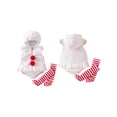 thumbnail image 4 of RUINIXCW Newborn Baby Girl Boy Christmas Snowmen Costume Infant Halloween Cosplay Outfit Fall Winter Warm Fleece Sleeveless Hooded Romper Stocking Set, 4 of 9