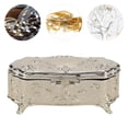 thumbnail image 4 of Vintage Jewelry Box, Small Rustproof Jewelry Organizer Box Zinc Alloy  For Wedding, 4 of 8