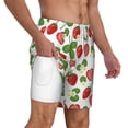 thumbnail image 3 of Picia Strawberry pattern Mens Swim Trunks with Compression Liner Stretch Beach Shorts Quick Dry with Zipper Pockets No-Chafing Board Shorts-Medium, 3 of 9