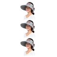 thumbnail image 3 of Sonducket Sombrero de mujer de lino y algodón, reemplazo decorativo a prueba de sol, a prueba de viento, transpirable, plegable, para el sol, Type1 NO1, 3 of 6