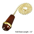 thumbnail image 4 of Uxcell 12 pulgadas Cadena de Tirar Perilla de Madera de Nogal Cobre para Iluminación Ventiladores Accesorios de Luz 2 Paquete, 4 of 6