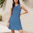 thumbnail image 1 of WILLBEST Vestidos Casuales Para Mujer Vestido De Verano De Color Liso Para Playa, Elegante, Flotante, De Longitud Media, Con Cuello Redondo Y Sin Mangas, 1 of 3