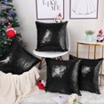 thumbnail image 6 of PiccoCasa 18"x18" Shiny Sequin Throw Pillow Covers Decorative Pillowcase, Black 1, 6 of 8