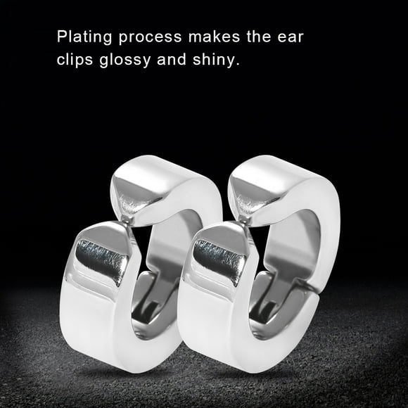 Ear Clips Earrings Ear Cuff Ear Clip Cuff Earrings Clip 1 Pair Stylish Stainless Steel Ear Clips Earrings Ear Cuff Jewelry Gift Silver