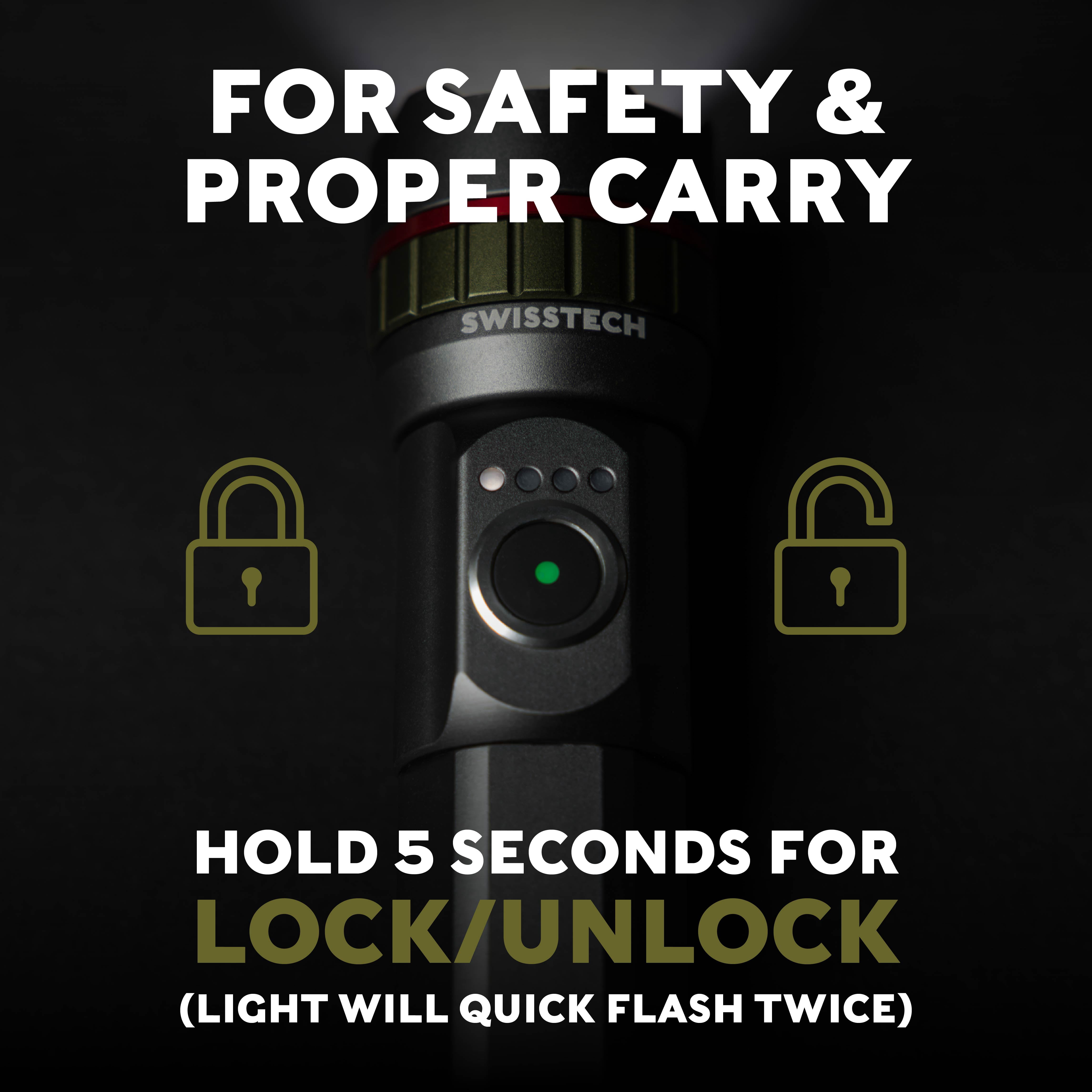 Swiss Tech 3000 Lumen Rechargeable LED Flashlight with IP67 Waterproof Magnetic Tailcap