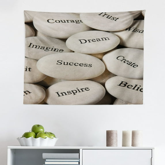 Rock Tapestry, Spa Treatment Tools Meditation Concepts Stability Therapy Theme Wellbeing Massage, Fabric Wall Hanging Decor for Bedroom Living Room Dorm, 2 Sizes, Multicolor, by Ambesonne