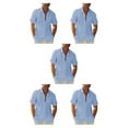thumbnail image 3 of Minnieouse Camisa de hombre, transpirable, de verano, con botones de repuesto, cuello levantado, Color sólido, camisas de moda para el hogar y la Type2 NO2, 3 of 6