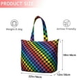 thumbnail image 4 of Colorful Rainbow Checkered Pattern Travel Tote Bags for Women Carry On,Large Weekender Bags for Women Travel,Multi Functional Duffle Bag for Work,Shopping,Sports, 4 of 5
