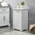 thumbnail image 2 of Tilt Out Trash Cabinet, Wooden Kitchen Trash Can Cabinet with Deodorising Function, 10 Gallons Hidden Laundry Sorter Cabinet, White, 2 of 7