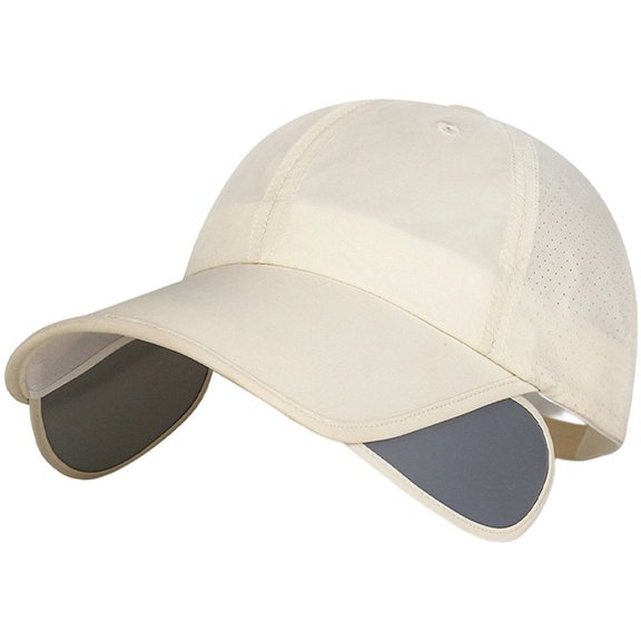 Hsqqdc Extra Wide Brim Retractable Sun Visor Cap Adjustable Anti-UV Baseball Hat Men Women