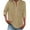 Khaki, variant on Zpanxa Womens Summer Tops, Women's V-Neck Button Down Shirt Short Sleeve Blouse with Pockets Casual Loose Fit Solid Color Summer Top