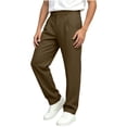 thumbnail image 4 of Enjoytime Men Work Pants Solid Color Stretch Straight Leg Pants Business Casual Dress Trousers with Pockets, 4 of 8