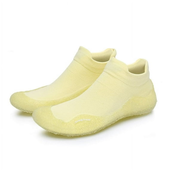 KAQ Women Men Barefoot Non-Slip Floor Sock Shoes Multi-Purpose Knitted Socks Walking Shoes with Soft Rubber Sole