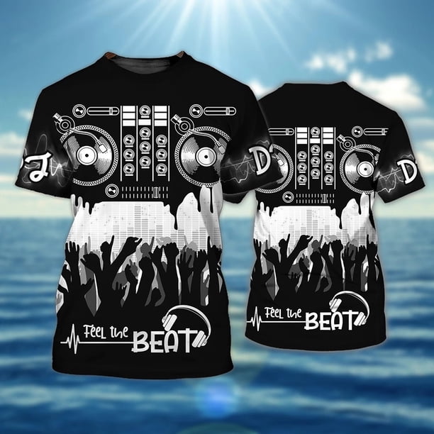 Hombres 2023 Verano Nuevo DJ Rock Camiseta Hotel Nightclub Tendencia Moda Ropa Neutral Instrumento Musical 3d Impreso Cuello Redondo Tops Camisetas