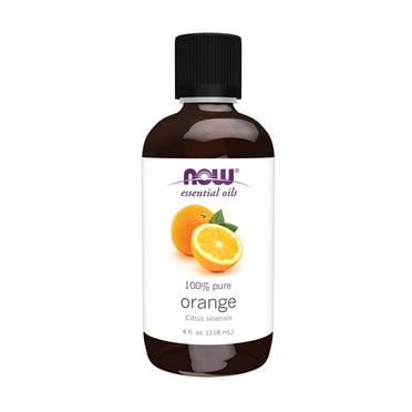 NOW Essential Oils, Orange Oil, Cold Pressed, 100% Pure, Vegan, Child Resistant Cap, 4-Ounce