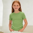 thumbnail image 7 of JUMEYU Shirt for Girls Girls Casual Short Sleeve T Shirts Kids Loose Soft Tops Tees Blouses Size 11-12 (Green,11-12 Years), 7 of 7