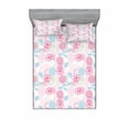 thumbnail image 2 of Ambesonne Floral Fitted Sheet & Pillow Sham Set, Flowers Ivy Leaves Buds, Twinxl, Pale Green Pale Blue, 2 of 3