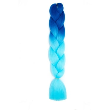 XmhyTop 3-Pack 100g Each 24-Inch Premium Heat-Resistant Synthetic Braiding Hair, Ideal for Twist & Crochet Braids, Women's Hair Extensions ，Dark Blue to Blue