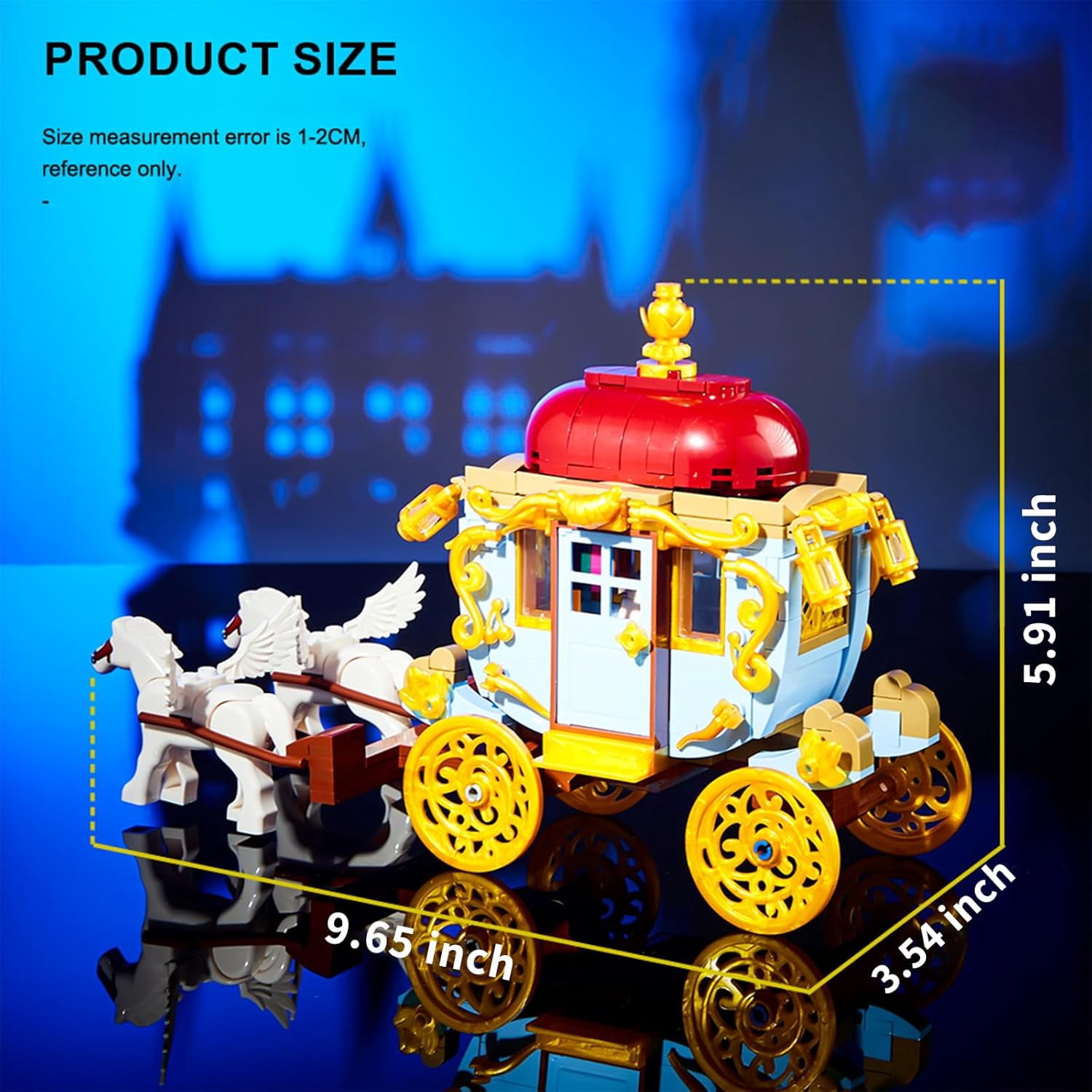 GZBrick Magic World Potter Flying Carriage Building Sets Horse with Harry Book Compatible with Lego for Boys Girls 712PCS