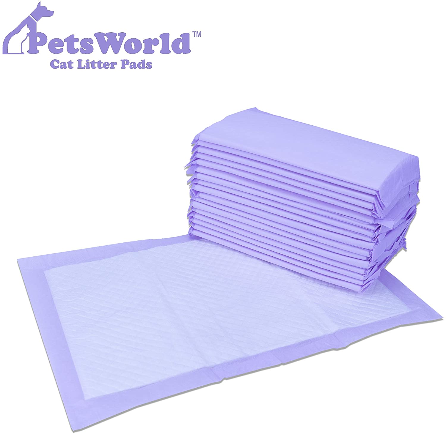PetsWorld Cat Litter Pads 400 Count, Heavy Duty Absorbancy