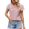 thumbnail image 3 of Blusa con mangas con volantes, blusa con mangas con volantes, blusa ajustada con mangas con volantes, blusa con mangas con volantes y cuello en V, características de vanguardia, 3 of 6